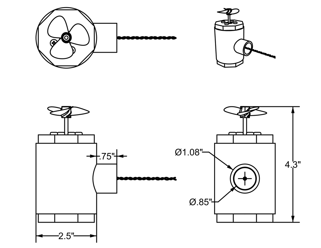 PVC Pipe Underwater ROV Drawings