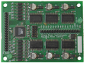 Electronic circuit board with Peace River Technologies branding on a green background